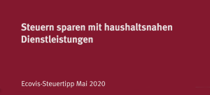 Steuern sparen mit haushaltsnahen Dienstleistungen